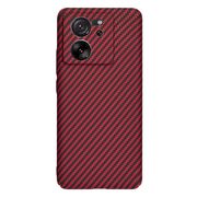 Husa pentru  Xiaomi 13T, 13T Pro CarbonFiber UltraSlim, Lightweight, rosu