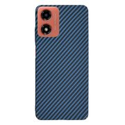 Husa pentru Motorola Moto G04 / G24 / G24 Power, Moto E14 CarbonFiber UltraSlim, Lightweight, albastru