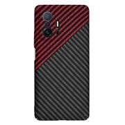 Husa pentru Xiaomi 11T 5G, 11T PRO 5G  CarbonFiber UltraSlim, Lightweight, rosu negru