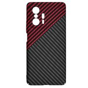 Husa pentru Xiaomi 11T 5G, 11T PRO 5G  CarbonFiber UltraSlim, Lightweight, rosu negru