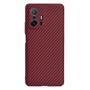 Husa pentru Xiaomi 11T 5G, 11T PRO 5G  CarbonFiber UltraSlim, Lightweight, rosu
