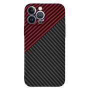 Husa pentru  iPhone 13 Pro Max CarbonFiber UltraSlim, Lightweight, rosu negru