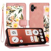 Husa tip carte pentru  Nothing CMF Phone 1, functie stand si port carduri, roz
