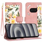 Husa tip carte pentru  Nothing Phone (2a), (2a) Plus, functie stand si port carduri, roz