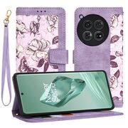Husa tip carte pentru  OnePlus 12, functie stand si port carduri, mov