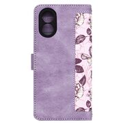 Husa tip carte pentru  Oppo A18, A38, functie stand si port carduri, mov