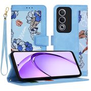 Husa tip carte pentru  Oppo A80, functie stand si port carduri, albastru