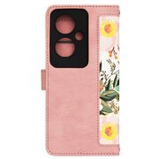 Husa tip carte pentru  Oppo Reno 11F, functie stand si port carduri, roz