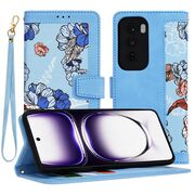 Husa tip carte pentru  Oppo Reno 12, functie stand si port carduri, albastru