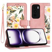 Husa tip carte pentru  Oppo Reno 12, functie stand si port carduri, roz