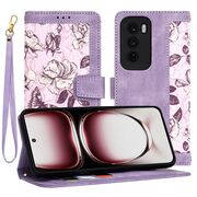 Husa tip carte pentru  Oppo Reno 12 Pro, functie stand si port carduri, mov