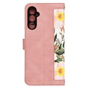 Husa tip carte pentru  Samsung Galaxy A05s, functie stand si port carduri, roz