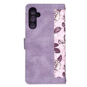 Husa tip carte pentru  Samsung Galaxy A34 5G, functie stand si port carduri, mov