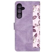 Husa tip carte pentru  Samsung Galaxy A35, functie stand si port carduri, mov