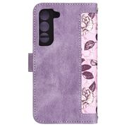 Husa tip carte pentru  Samsung Galaxy S22 5G, functie stand si port carduri, mov