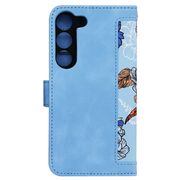 Husa tip carte pentru  Samsung Galaxy S23, functie stand si port carduri, albastru
