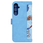 Husa tip carte pentru  Samsung Galaxy S23 FE, functie stand si port carduri, albastru