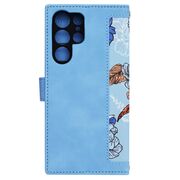 Husa tip carte pentru  Samsung Galaxy S24 Ultra, functie stand si port carduri, albastru