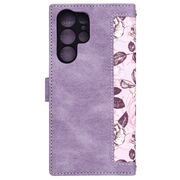Husa tip carte pentru  Samsung Galaxy S24 Ultra, functie stand si port carduri, mov