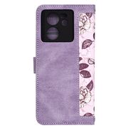 Husa tip carte pentru  Xiaomi 13T, 13T Pro, functie stand si port carduri, mov