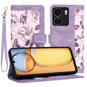 Husa tip carte pentru  Xiaomi Redmi 13C, functie stand si port carduri, mov