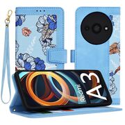 Husa tip carte pentru  Xiaomi Redmi A3, functie stand si port carduri, albastru