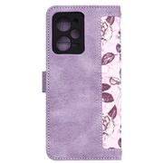 Husa tip carte pentru  Xiaomi Redmi Note 12 Pro, functie stand si port carduri, mov