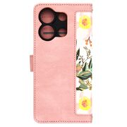 Husa tip carte pentru  Xiaomi Redmi Note 13 Pro 4G, functie stand si port carduri, roz