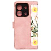 Husa tip carte pentru  Xiaomi Redmi Note 13 Pro 5G, functie stand si port carduri, roz