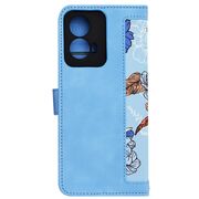 Husa tip carte pentru Motorola Moto G04 / G24 / G24 Power, Moto E14 functie stand si port carduri, albastru