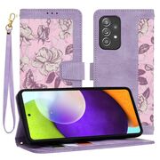 Husa tip carte pentru Samsung Galaxy A52  / A52s, functie stand si port carduri, mov