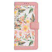 Husa tip carte pentru Samsung Galaxy A52  / A52s, functie stand si port carduri, roz