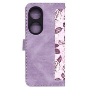 Husa tip carte pentru  Honor X7b, functie stand si port carduri, mov