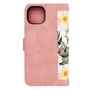 Husa tip carte pentru  iPhone 13, functie stand si port carduri, roz