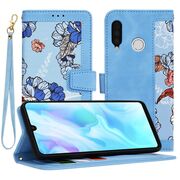 Husa tip carte pentru Huawei P30 Lite, functie stand si port carduri, albastru