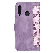 Husa tip carte pentru Huawei P30 Lite, functie stand si port carduri, mov