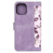 Husa tip carte pentru iPhone 12, functie stand si port carduri, mov