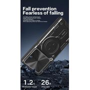 Husa pentru  Xiaomi 14T cu protecție pentru cameră și suport magnetic integrat Ring Shockproof, negru