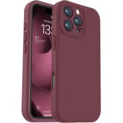 Husa pentru  iPhone 16 Pro Liquid Silicone, subțire, captusita cu microfibra, anti amprentă, protectie cameră foto, bordeaux