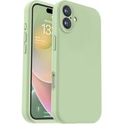 Husa pentru  iPhone 16 Liquid Silicone, subțire, captusita cu microfibra, anti amprentă, protectie cameră foto, verde