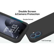Husa pentru  iPhone 16 Liquid Silicone, subțire, captusita cu microfibra, anti amprentă, protectie cameră foto, negru