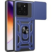 Husa pentru  Xiaomi 14T Ring Armor Kickstand Tough Rugged Cover cu protectie camera, albastru