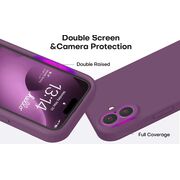 Husa pentru  iPhone 16 Liquid Silicone, subțire, captusita cu microfibra, anti amprentă, protectie cameră foto, bordeaux