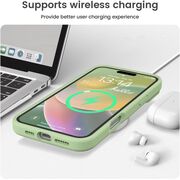 Husa pentru  iPhone 16 Liquid Silicone, subțire, captusita cu microfibra, anti amprentă, protectie cameră foto, verde