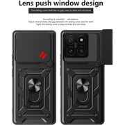 Husa pentru  Xiaomi 14T Ring Armor Kickstand Tough Rugged Cover cu protectie camera, albastru