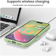 Husa pentru  iPhone 16 Pro Max Liquid Silicone, subțire, captusita cu microfibra, anti amprentă, protectie cameră foto, verde