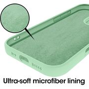 Husa pentru  iPhone 16 Pro Max Liquid Silicone, subțire, captusita cu microfibra, anti amprentă, protectie cameră foto, verde