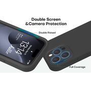 Husa pentru  iPhone 16 Pro Liquid Silicone, subțire, captusita cu microfibra, anti amprentă, protectie cameră foto, negru