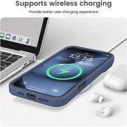 Husa pentru  iPhone 16 Pro Liquid Silicone, subțire, captusita cu microfibra, anti amprentă, protectie cameră foto, albastru