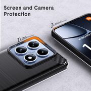 Husa pentru Xiaomi 14T Pro Carbon Liquid Silicone, negru